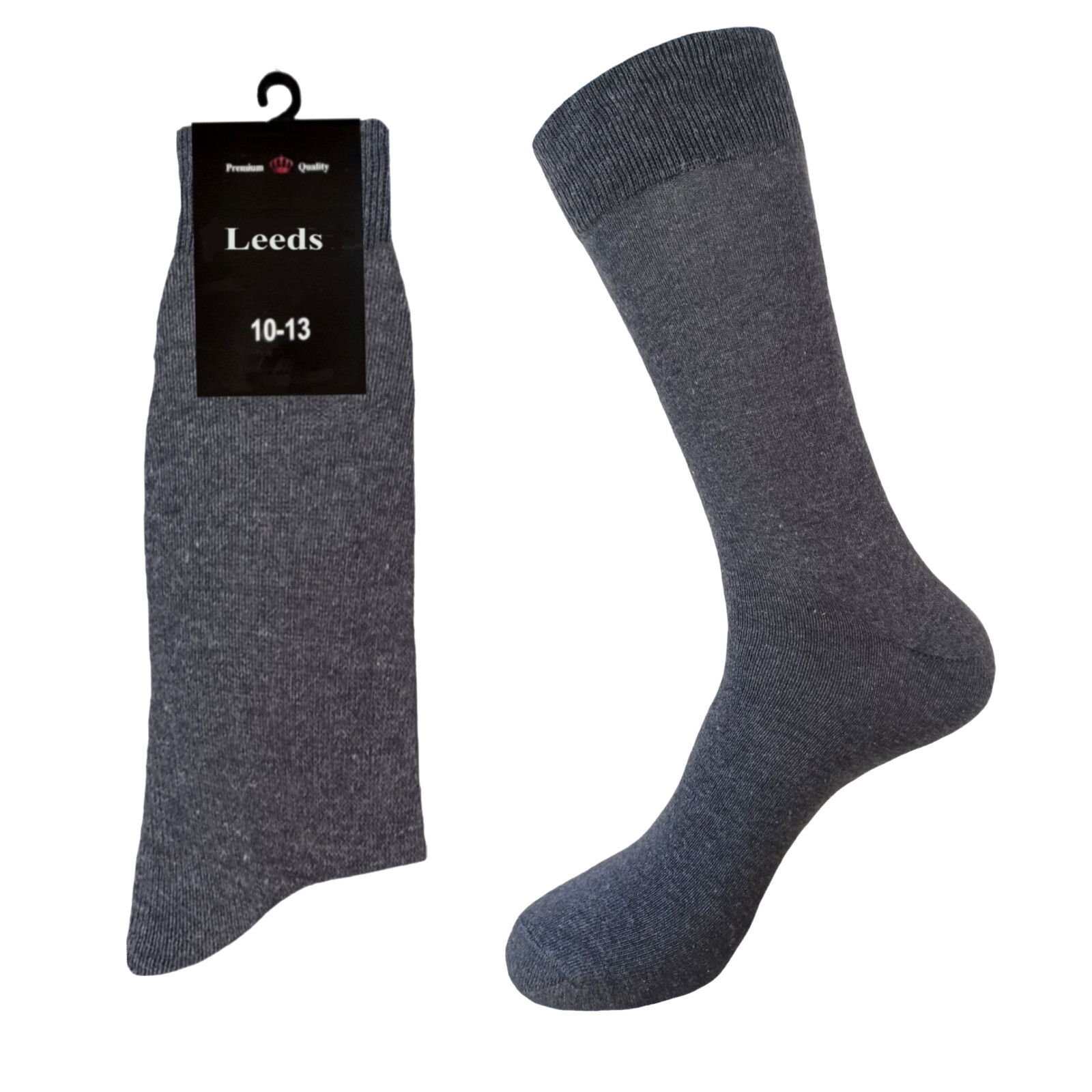 12 Pair Dress Socks Solid Colors NATURAL COTTON Formal Socks 10-13