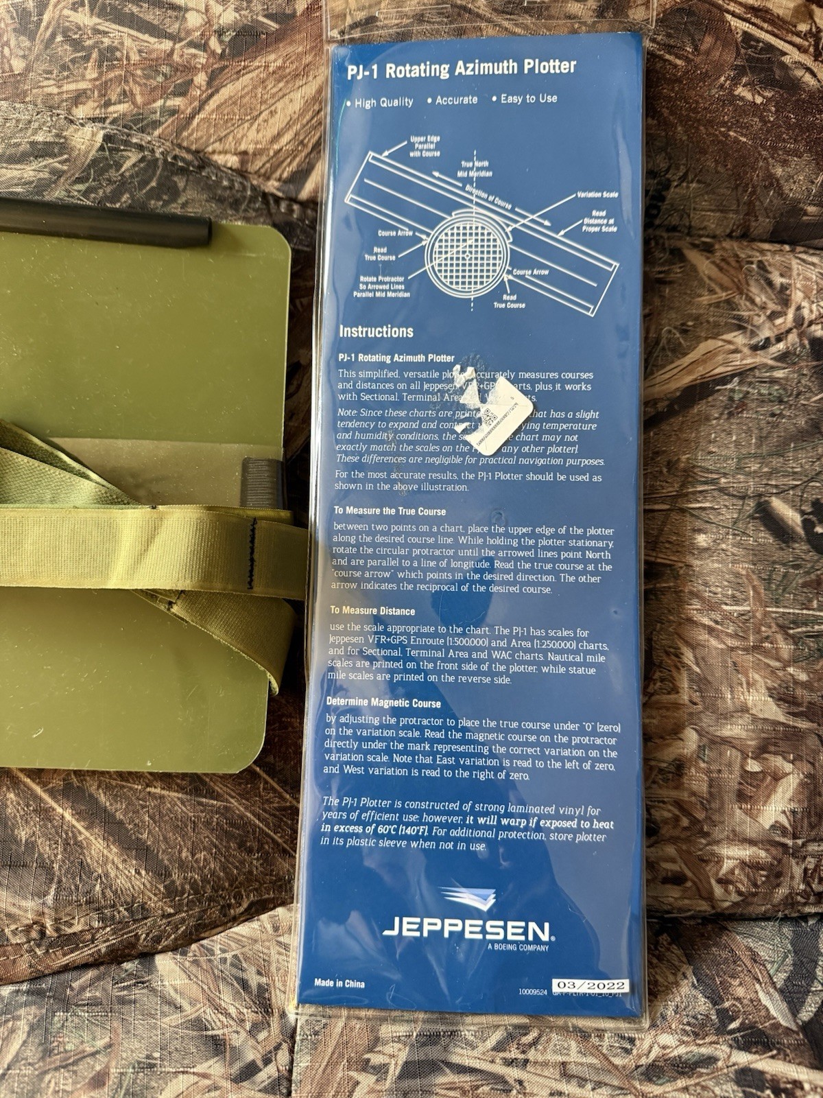 Jeppesen PJ-1 Rotating Azimuth Plotter W Free Knee Board