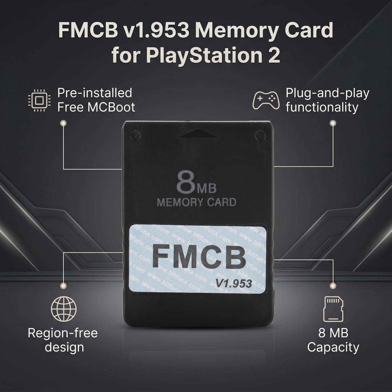 MCboot Game Memory Memory for,Game FMCB V1.953 Memory MCboot Program Data Sav...
