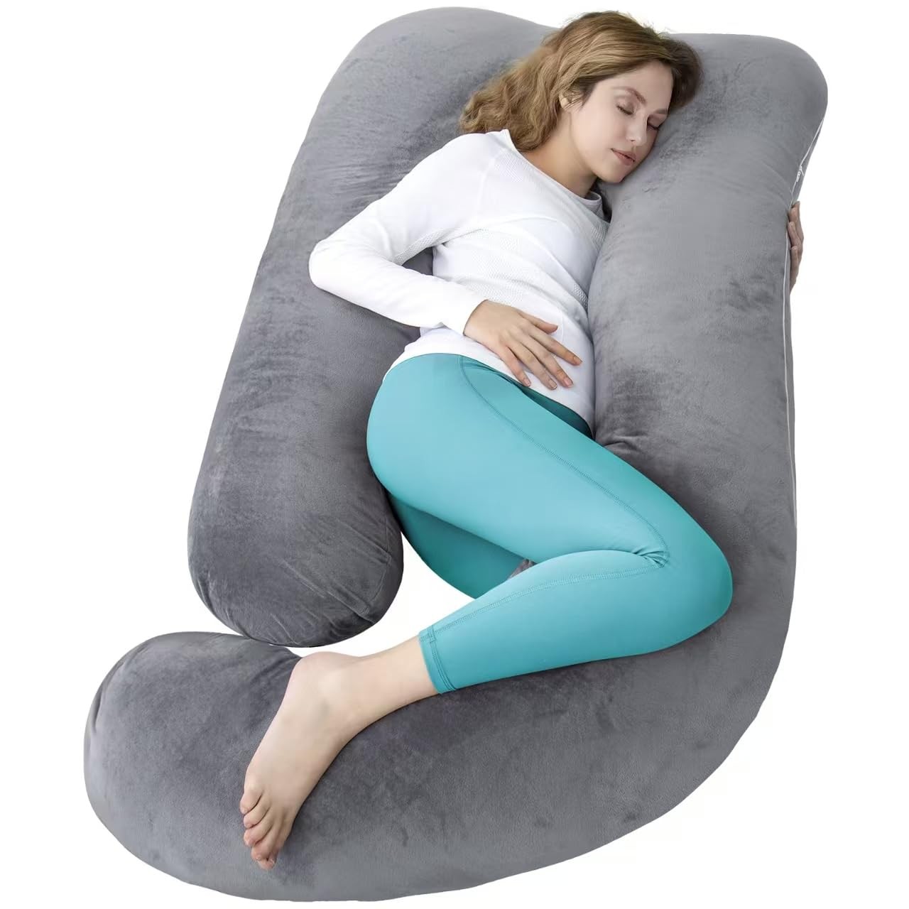 60 Inch Pregnancy Pillow, U Shaped Body Pillow for Comfort, Maternity Support