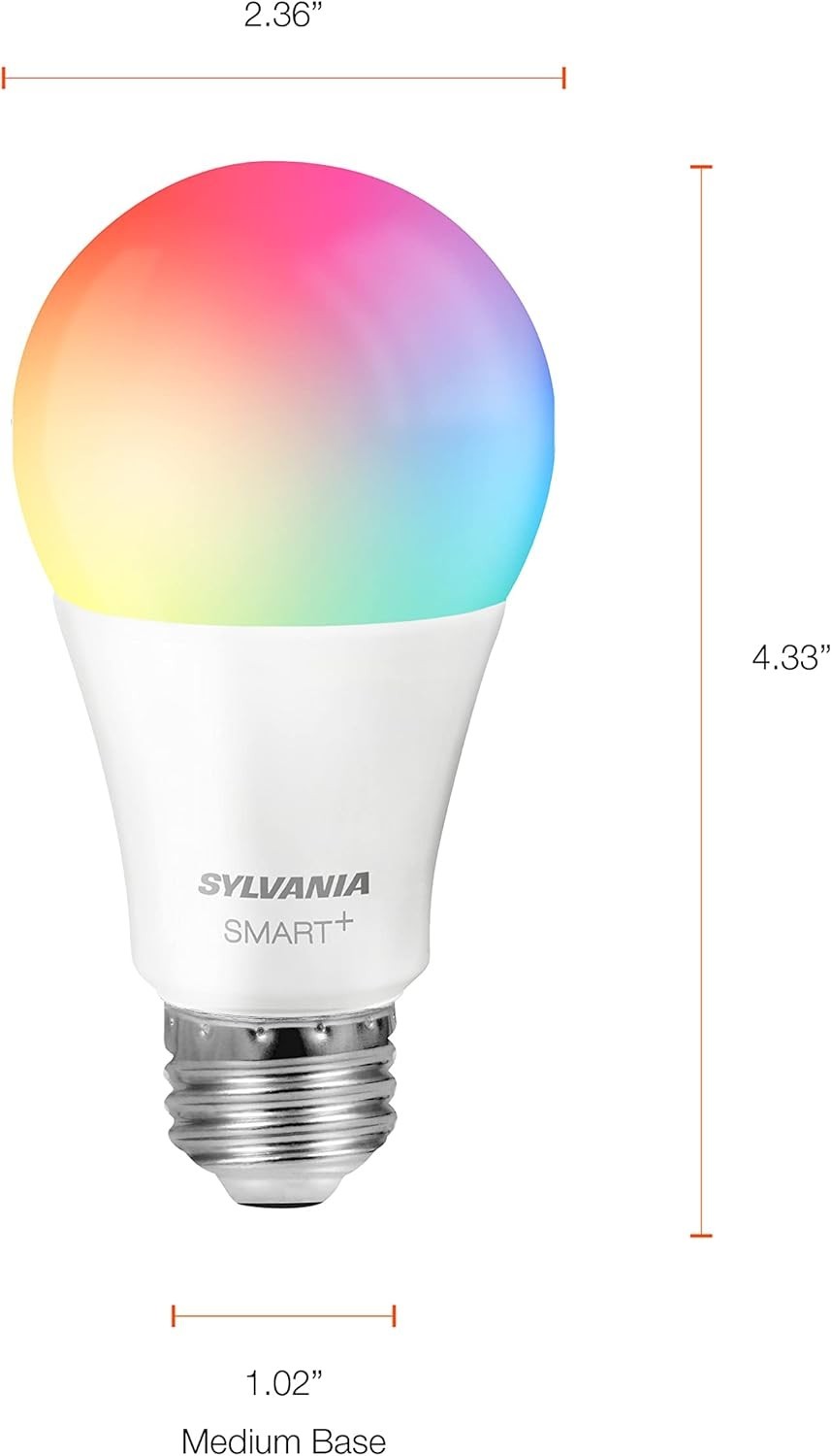 Sylvania Smart WiFi LED Bulb 9W Multi Color E26 4-Pack Alexa/Google Bluetooth