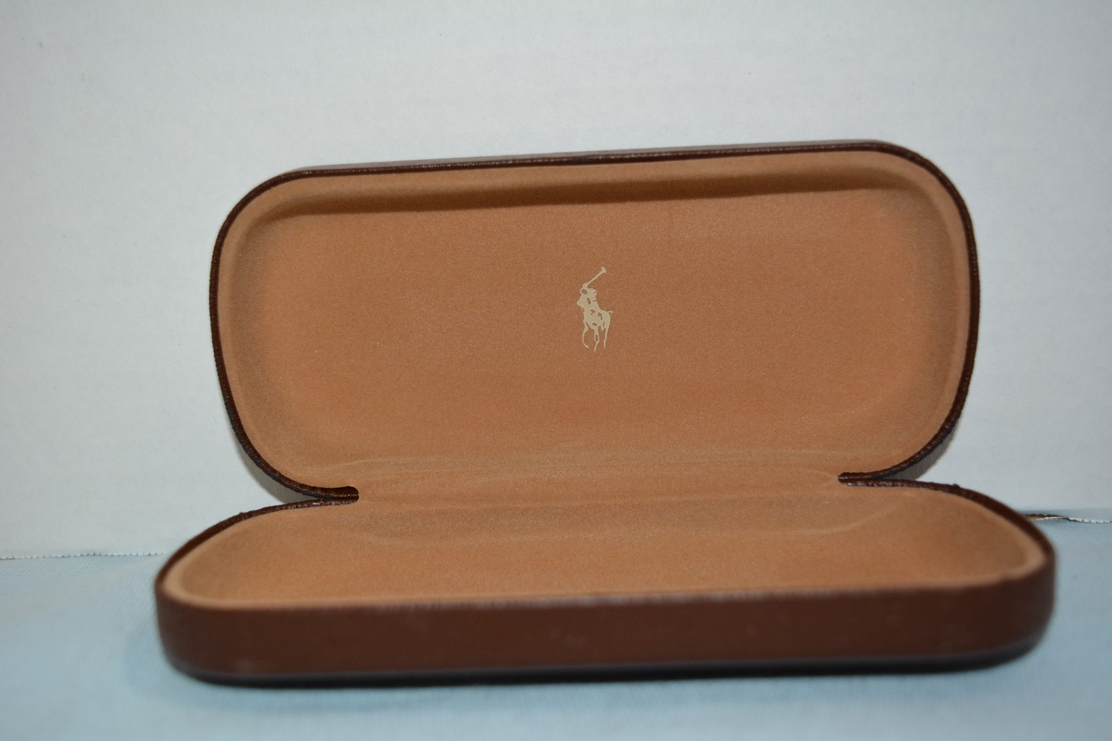 Vintage Polo Ralph Lauren Clamshell Brown Eyeglass Case 6" X 2-3/4" X 1-1/4" THK