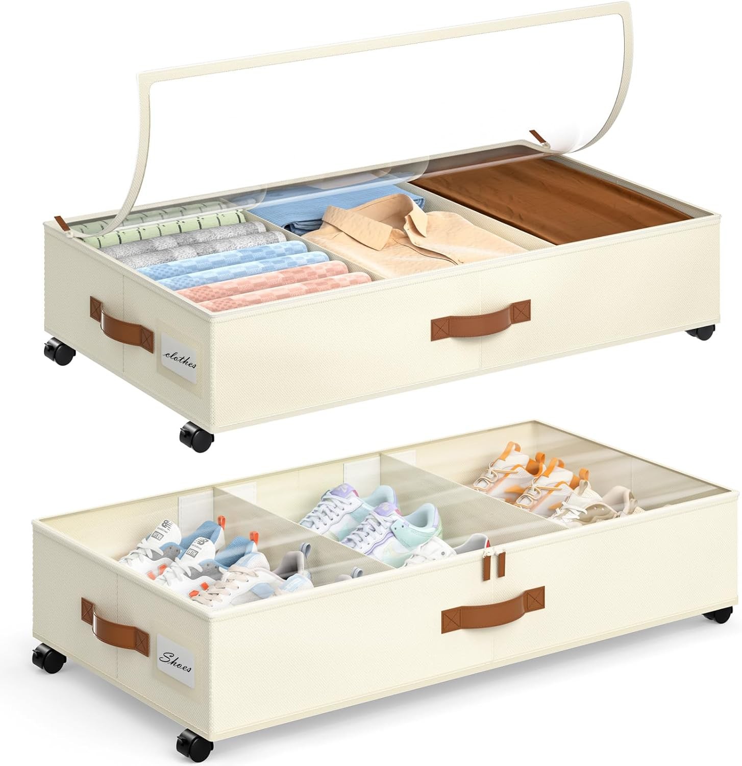 Under Bed Storage W/ Wheels 2 Pack Under Bed Storage Containers