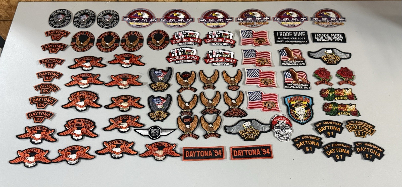 Huge 71 Piece Lot Of Vintage Harley Davidson Event Patches - Free Shipping!