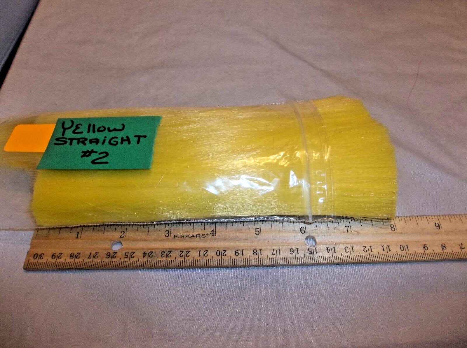 8" Crimped Nylon Hair 7.2 oz Great 4 Rigging Lures - Yellow