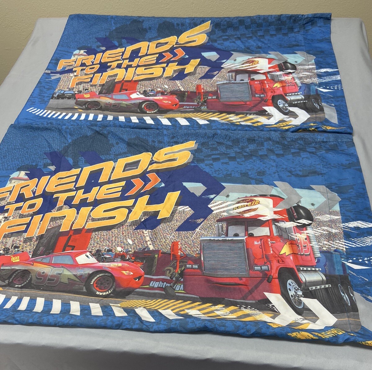 DISNEY CARS LIGHTNING MCQUEEN & MACK FRIENDS Lot Of 2 Pillowcases