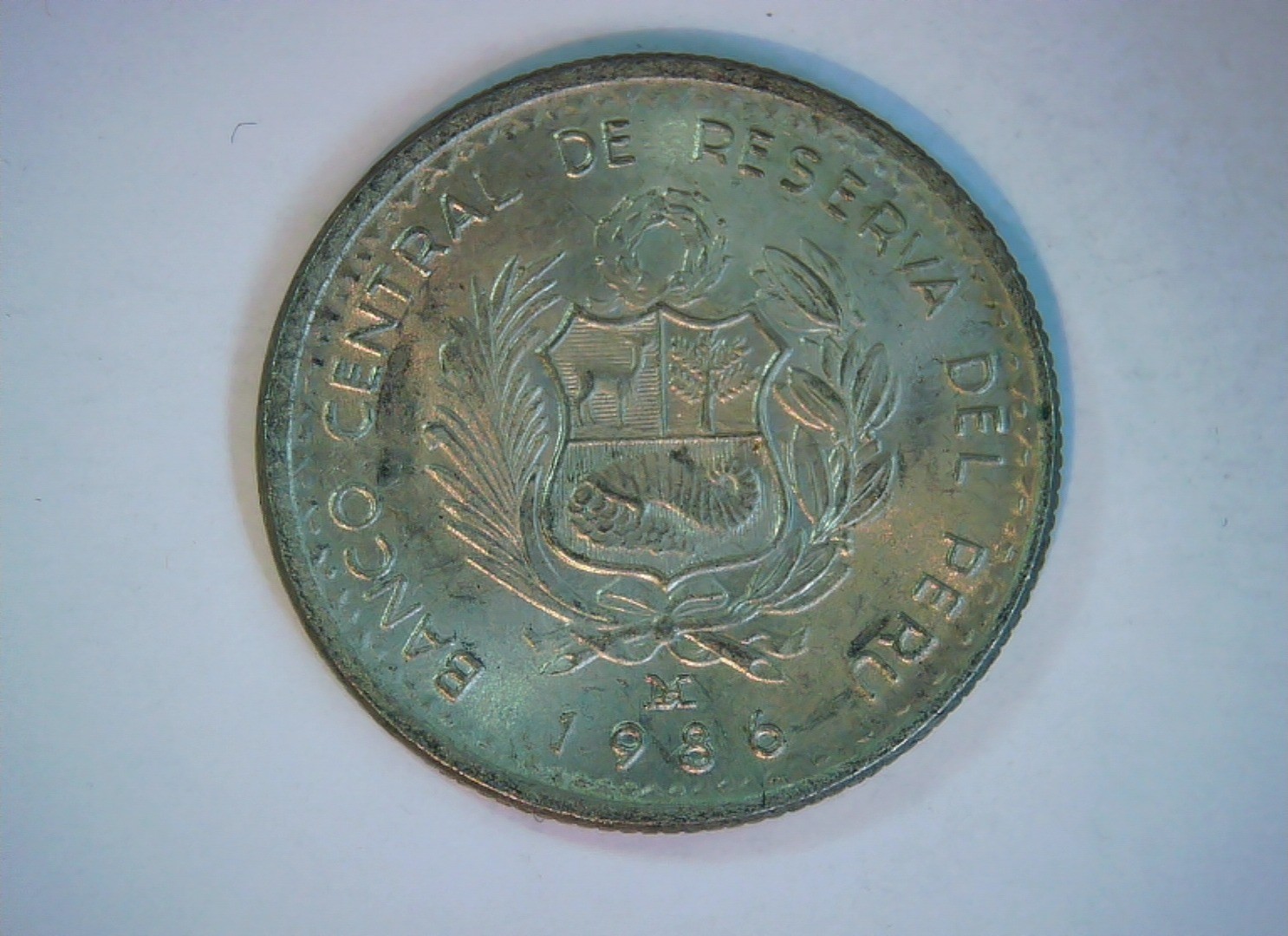 Peru 1986 5 Centimos Cinco Intis (Miguel Grau) Coin