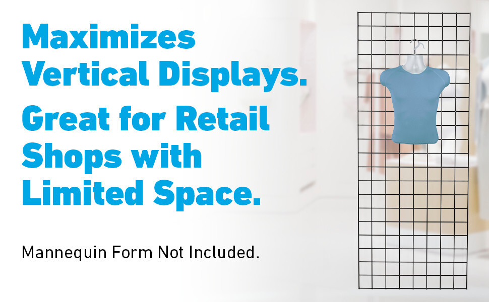 Wire Grid Panel 2' x 4' Black Retail Display Craft Gridwall Double Wire Sides