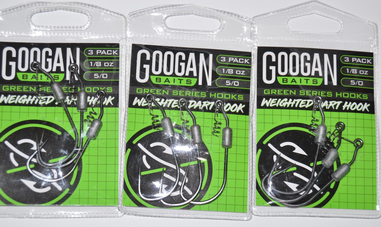 3 packs googan baits weighted dart soft jerkbait swimbait hooks size 5/0 1/8oz