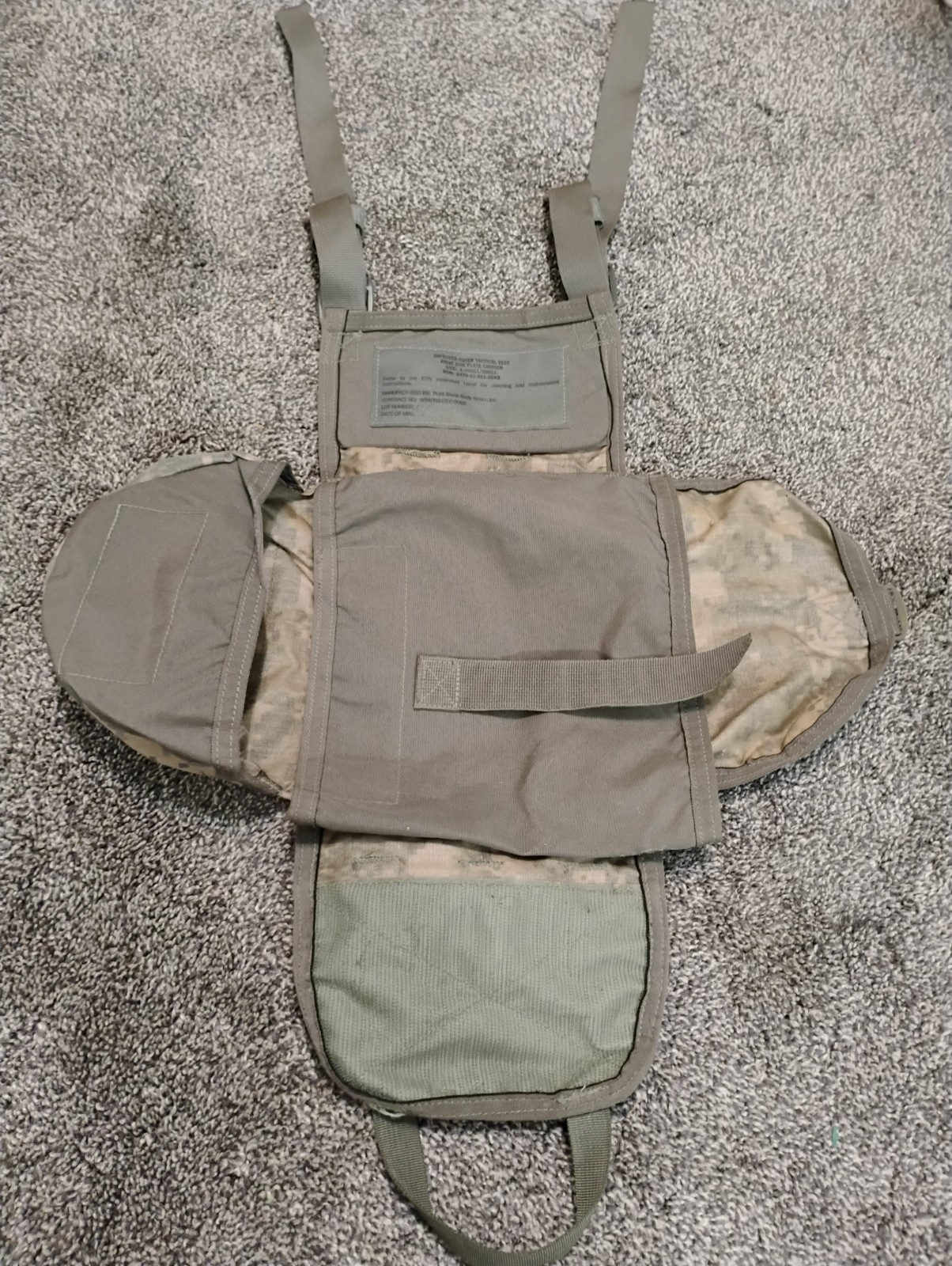 IMPROVED OUTER TACTICAL VEST Right SIDE PLATE CARRIER SIZE: X small/Small