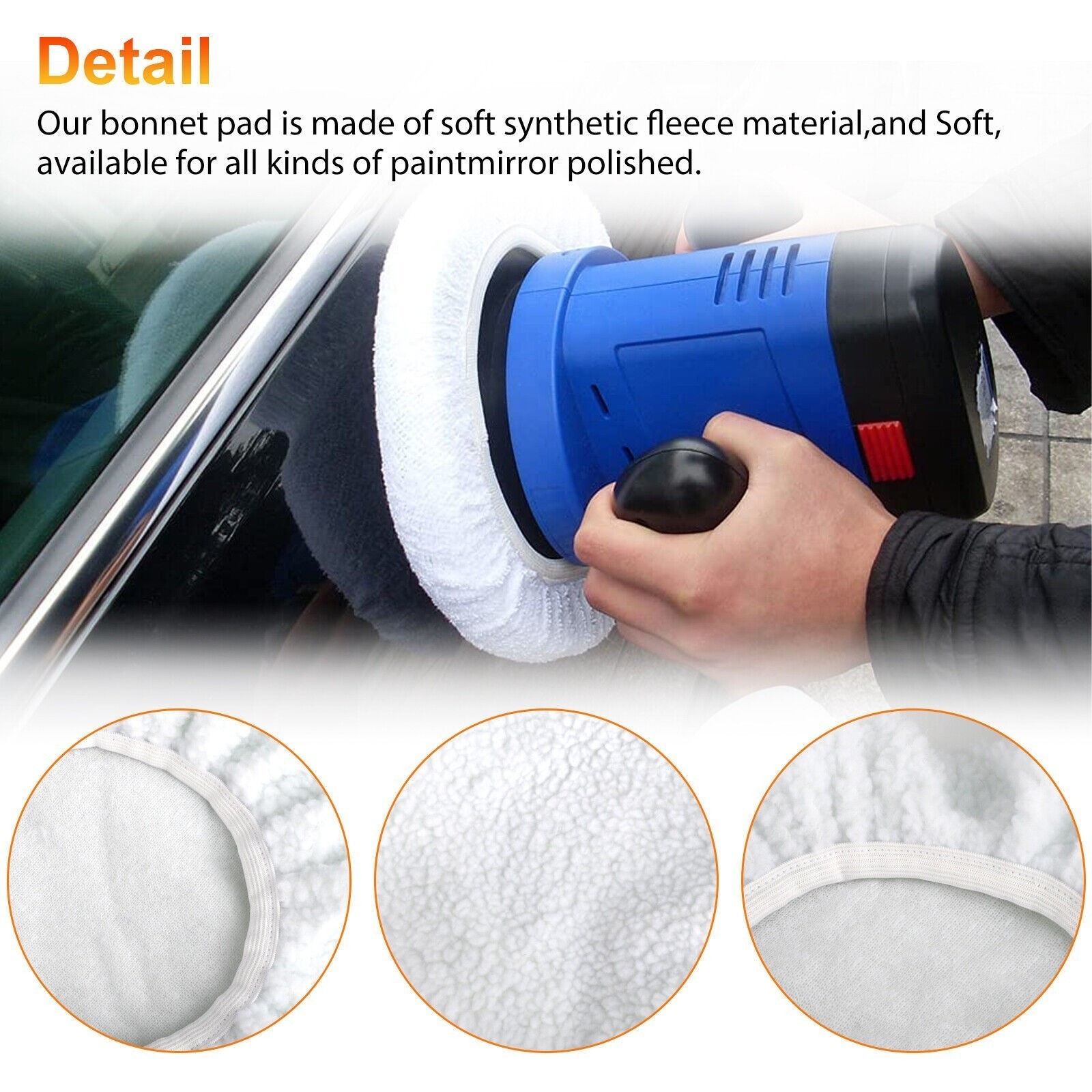 10X Ultra Soft Wool Polisher Bonnet Covers Compatible 9 10 Inch Car Buffer