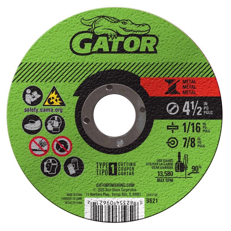 Gator 9621 13200 RPM Aluminum Oxide Type 1 Metal Cut-Off Wheel 4.5 Dia. in.
