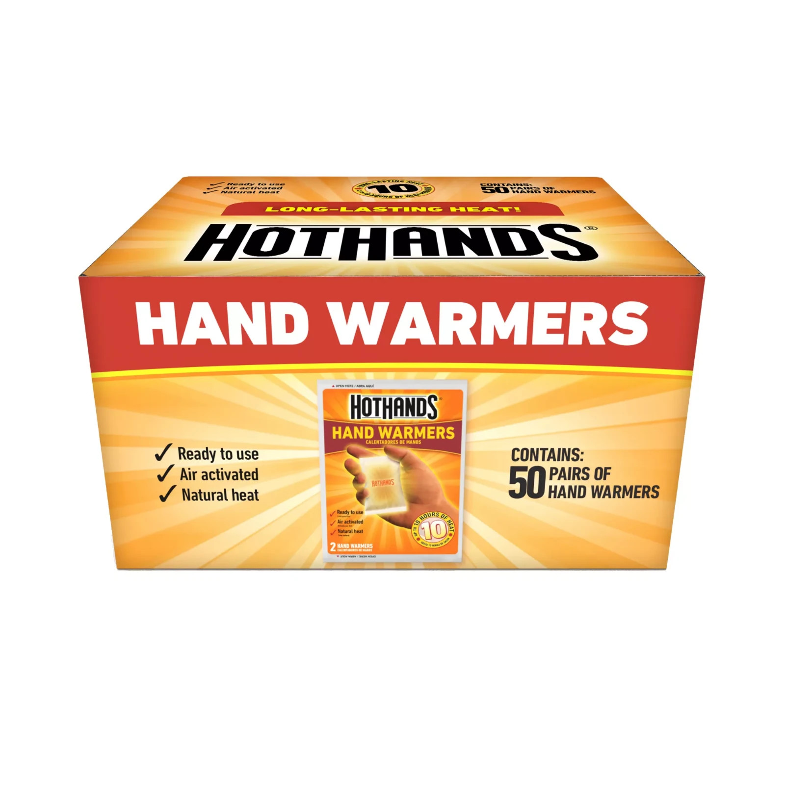 HotHands Hand Warmers 50 pairs (100 Warmers) Fast Free Shipping!