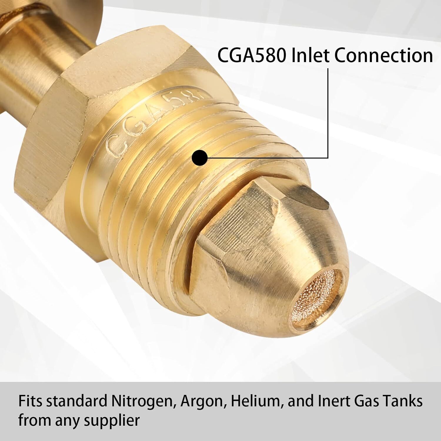 Nitrogen Regulator Pressure Control Valve Double Gauge CGA580 Inlet Thread 1/4"
