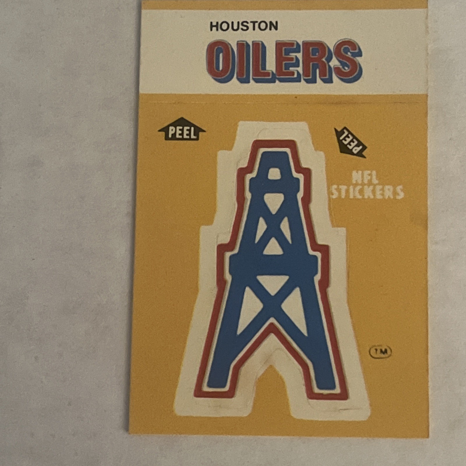 1983 Fleer Team NFL Sticker & Schedule Houston Oilers Unpeeled