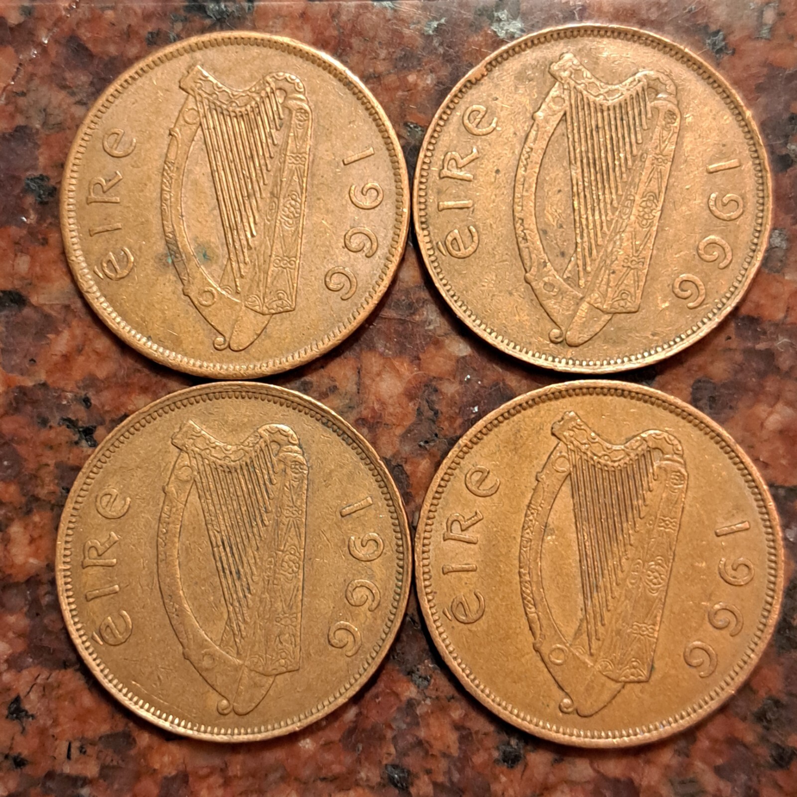 1966 IRELAND 1 PINGIN COIN  (1 COIN PER SALE PICKED AT RANDOM) - #B5152