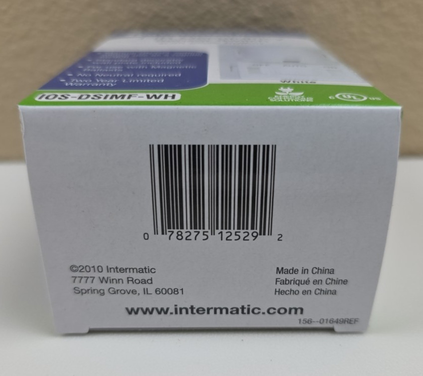 Intermatic IOS-DSIMF-WH Decorator PIR Occupancy Sensor with Slide On/Off Button