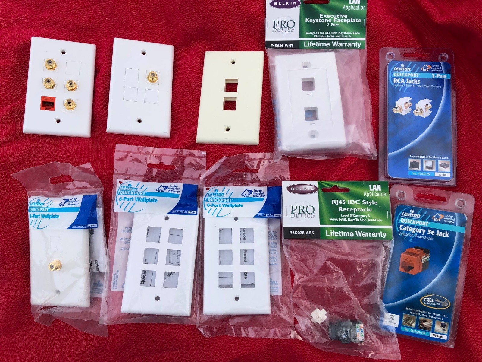 Network Wall Face Plates & connectors (new open package))