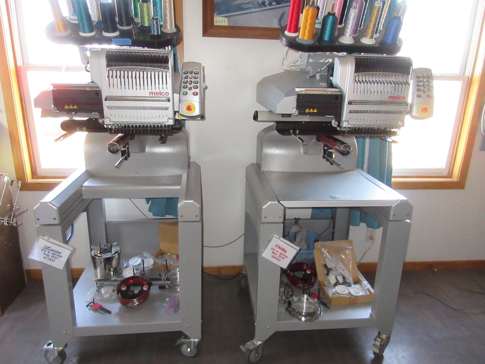 2 melco EMT 16 X embroidery machine for sale,2018 and 2021
