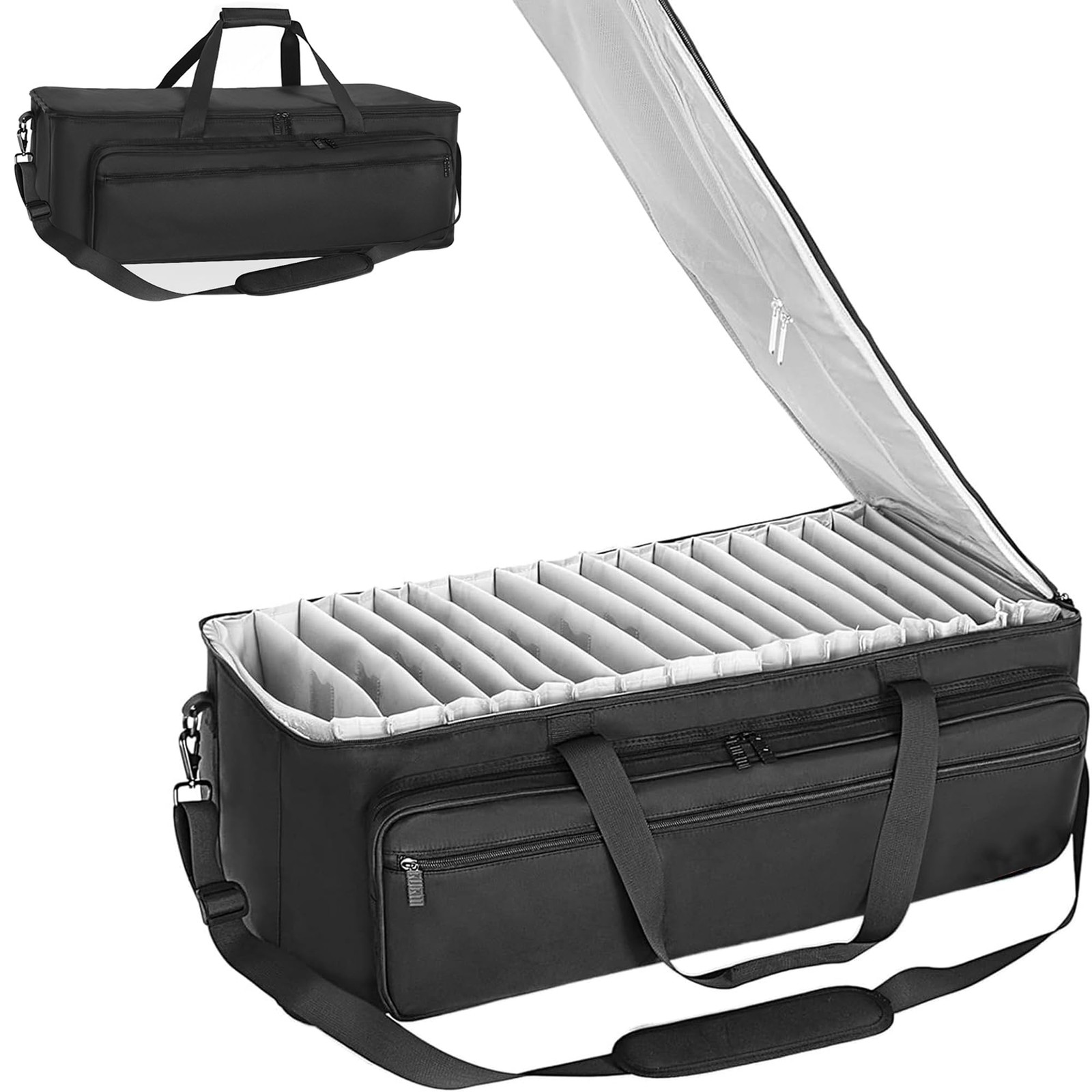 Extra Large Travel Gig Band Cable File Bag With Separate Bags,DJ Cord Organiz...