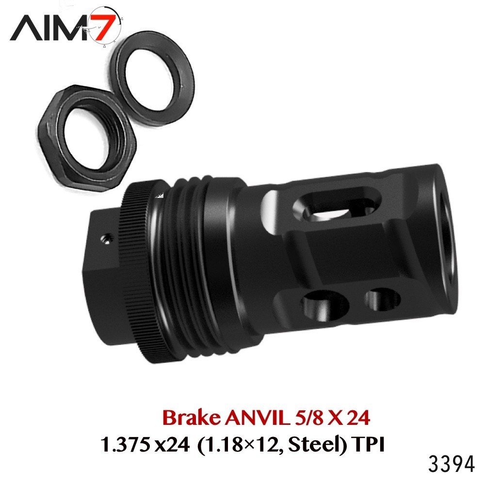 AIM7 ANVIL  BRAVO Muzzle Brake 5/8 x 24 Threads (1-1/8x12)