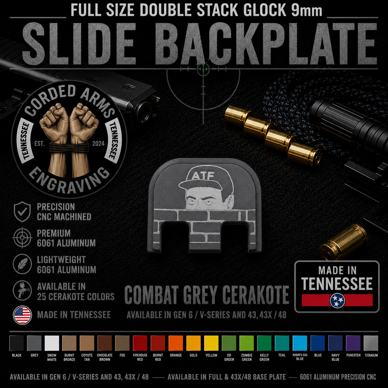 ATF GUY - Glock Rear Slide Plate Back Plate for Full Sized Glocks Gen 1-5