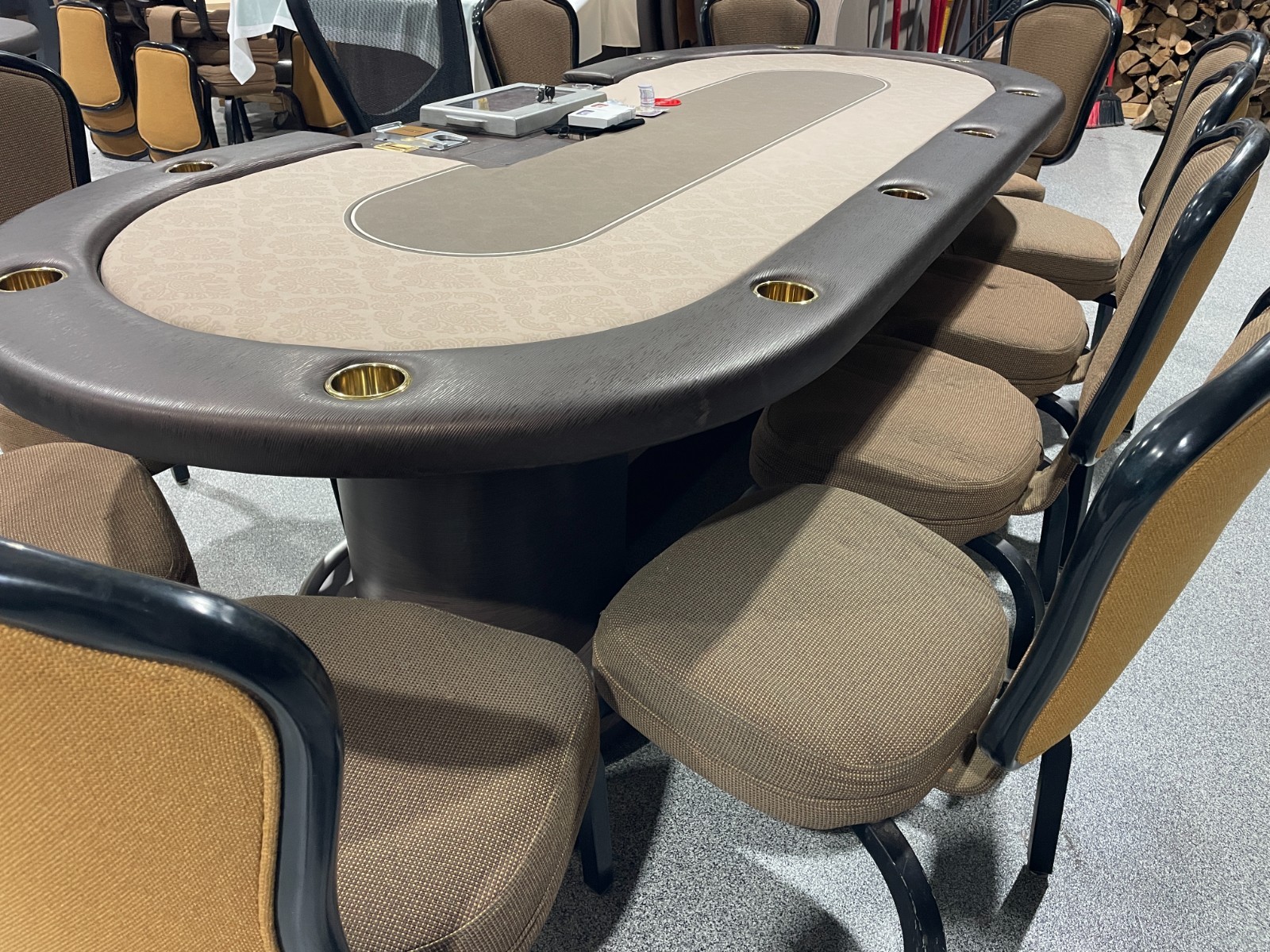 Casino Size poker table Tan/Brown#3 (USED)