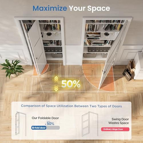White 2-Panel Folding Closet Doors - 30" x 80" Opening