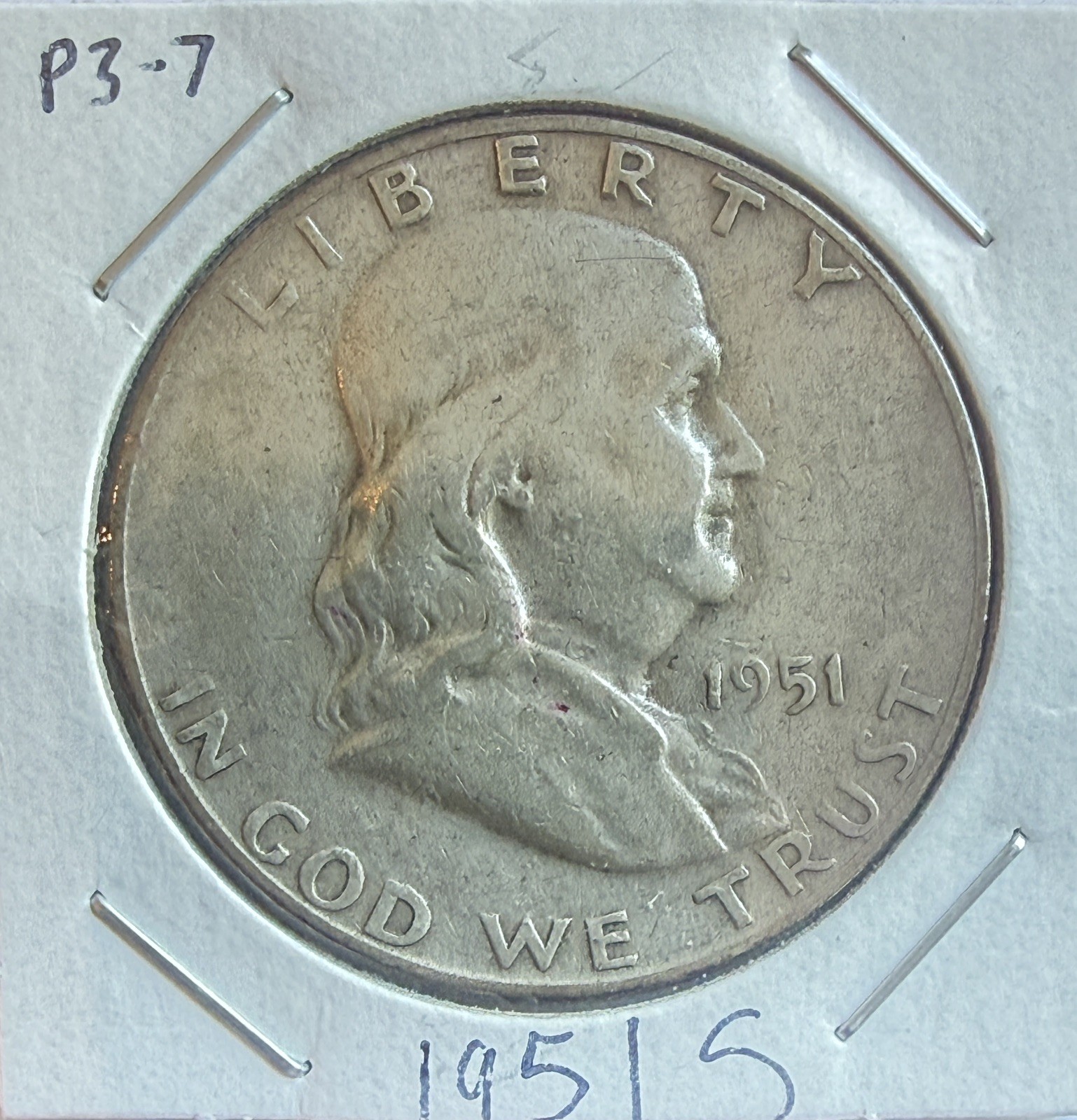 1951-S Franklin Half Dollar - 90% Silver - (3-7)