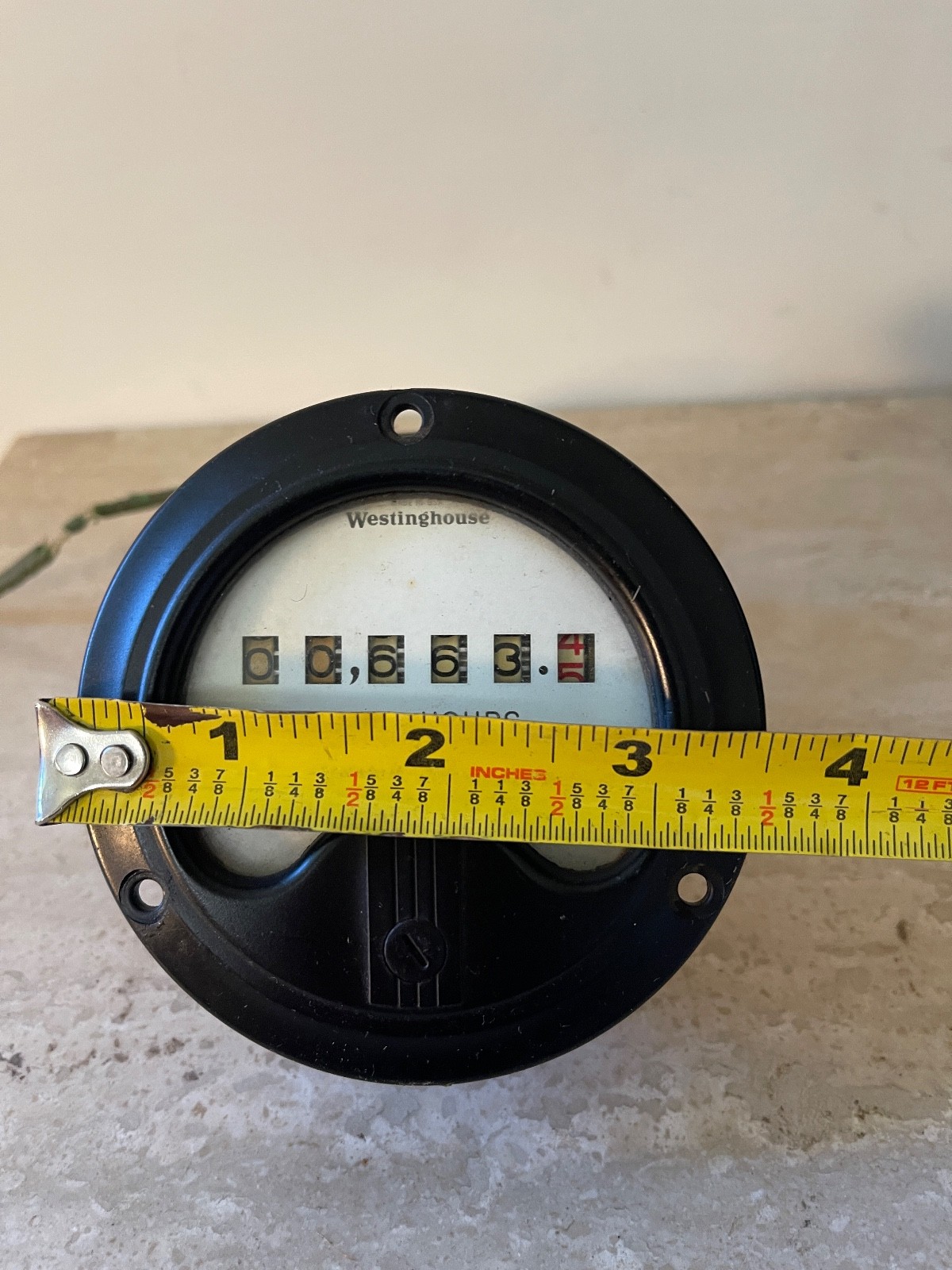 Westinghouse Total Hours Panel Meter 6 Digit Style 53813-7 Type NH35