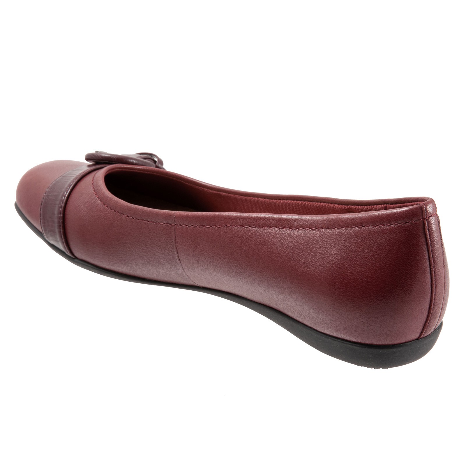 Trotters Sylvia T2166-601 Womens Red Wide Leather Slip On Ballet Flats Shoes 6