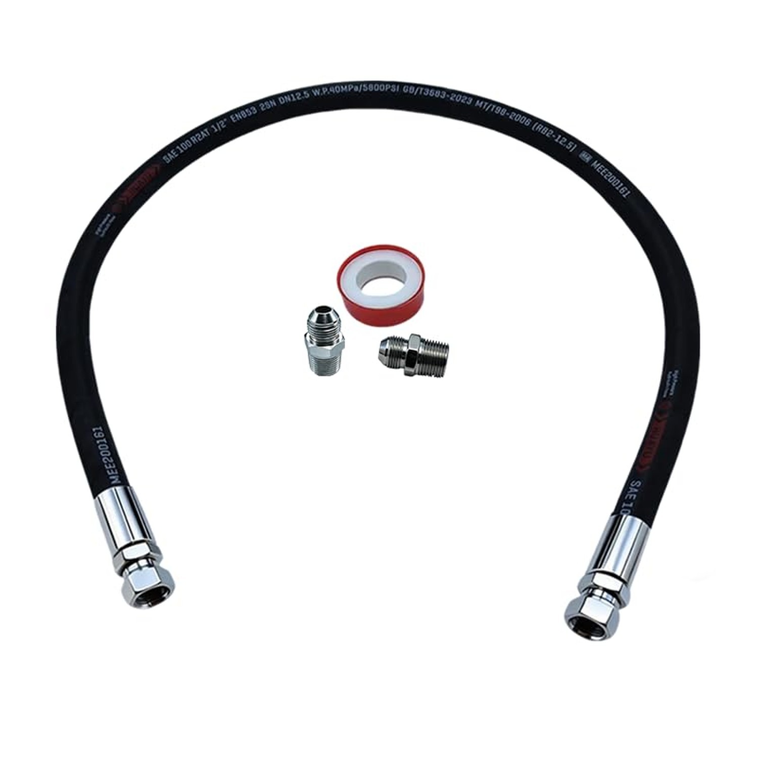 Industrial grade Hydraulic Hose 3/4" NPT Male x 30" Length,High Pressure Hose...