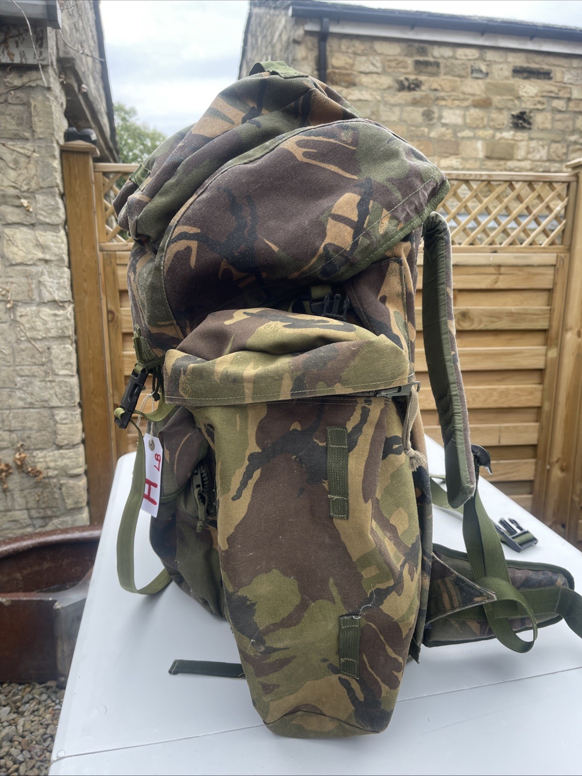 British Army Issue Rucksack + Frame Long Convoluted Back DPM + Side Pouches INF