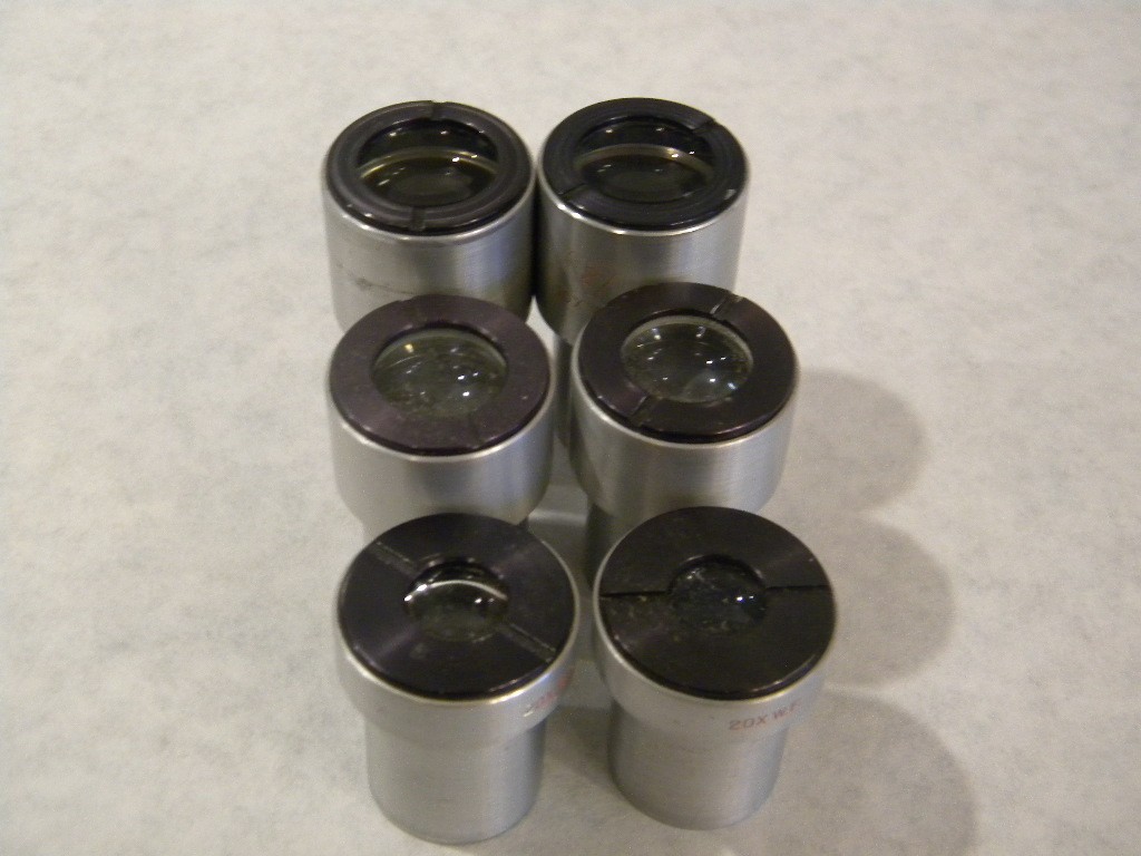 B&L Microscope Eyepiece Set 10x 15x 20x (3 Pair)