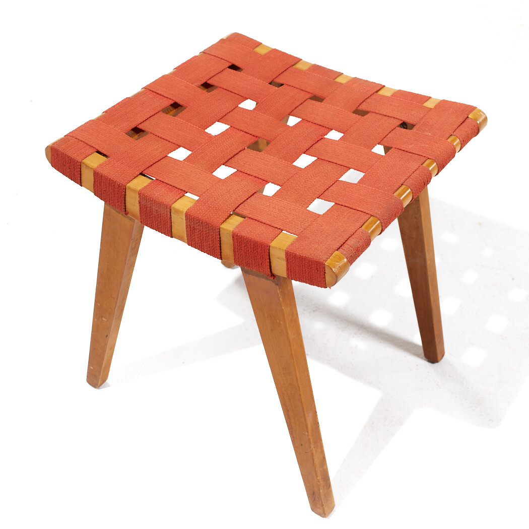 Jens Risom for Knoll Mid Century Strap Stool Ottoman