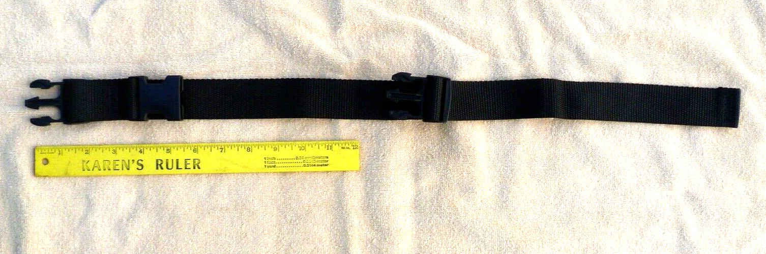 Black Web Strap w/ 2, 3-prong ends & attached receptacle for carrying item NEW