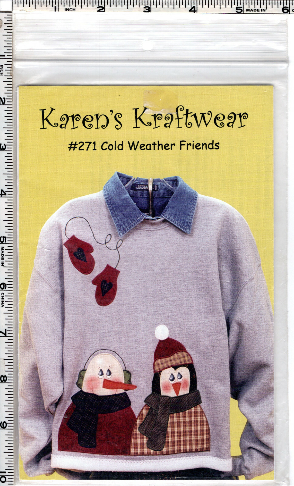 "Cold Weather Friends" ©2002 Karen's Kraftwear Applique Craft Pattern # 271