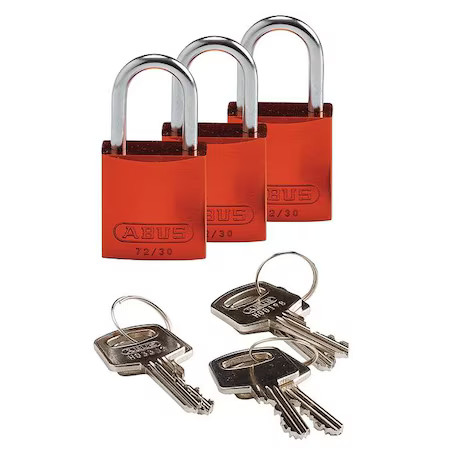 Brady 133283 Lockout Padlock, Keyed Alike, Aluminum, Orange, 1 In Shackle