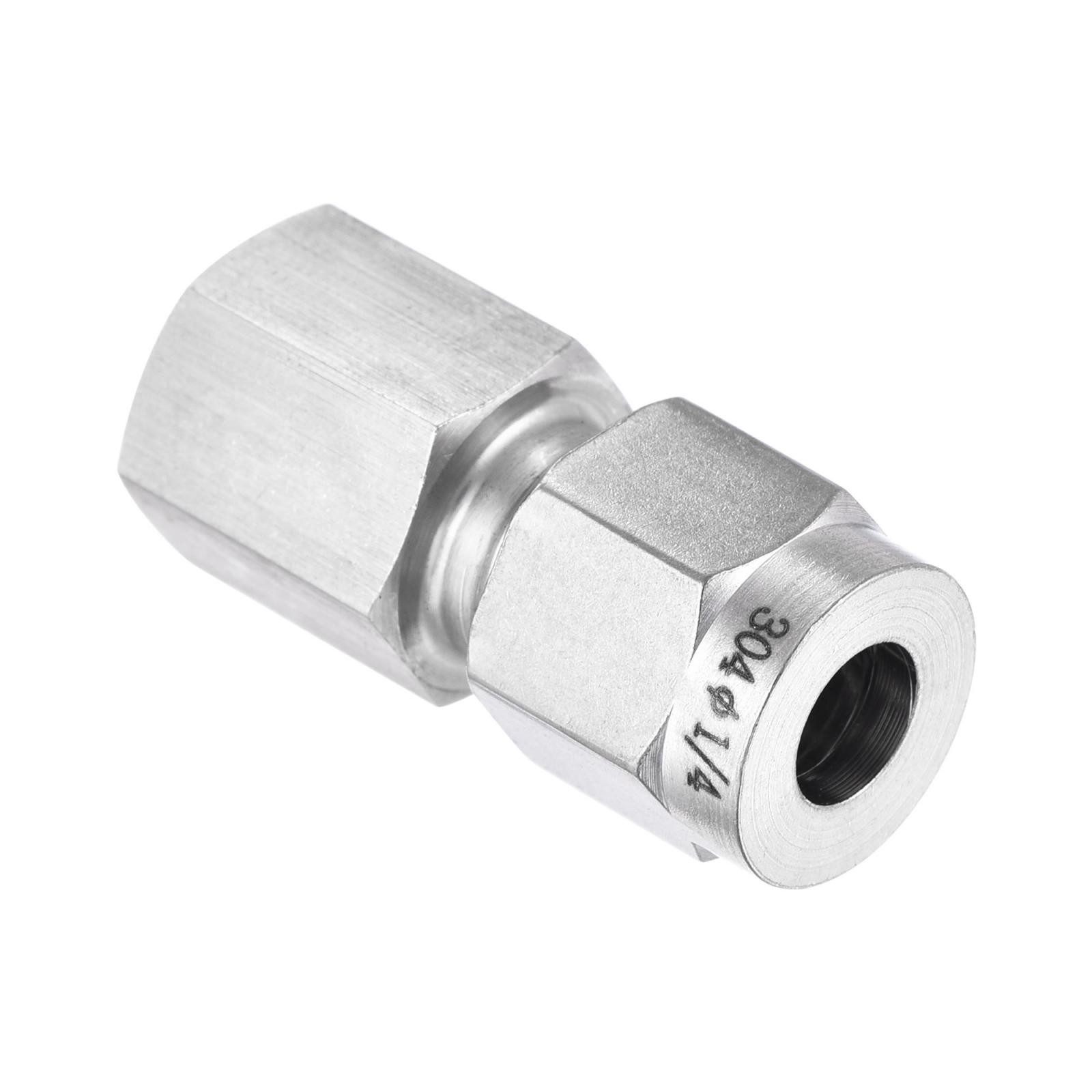 Compression Tube Fitting 1/8NPT Female Thread x 1/4" Tube OD 304 Stainless Steel