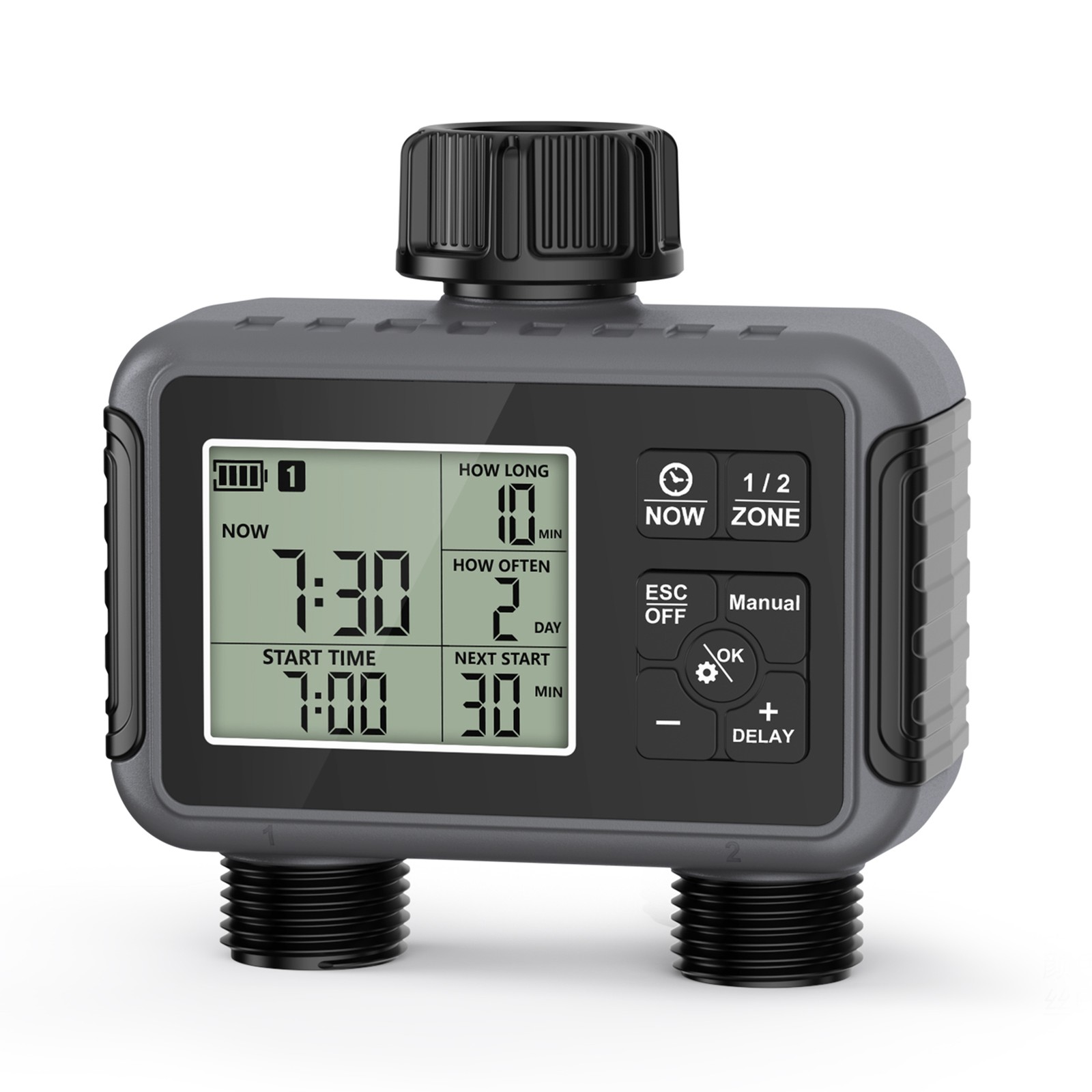 2-Water Timer Garden Irrigation System 2 Outlets Automatic Timing Valves