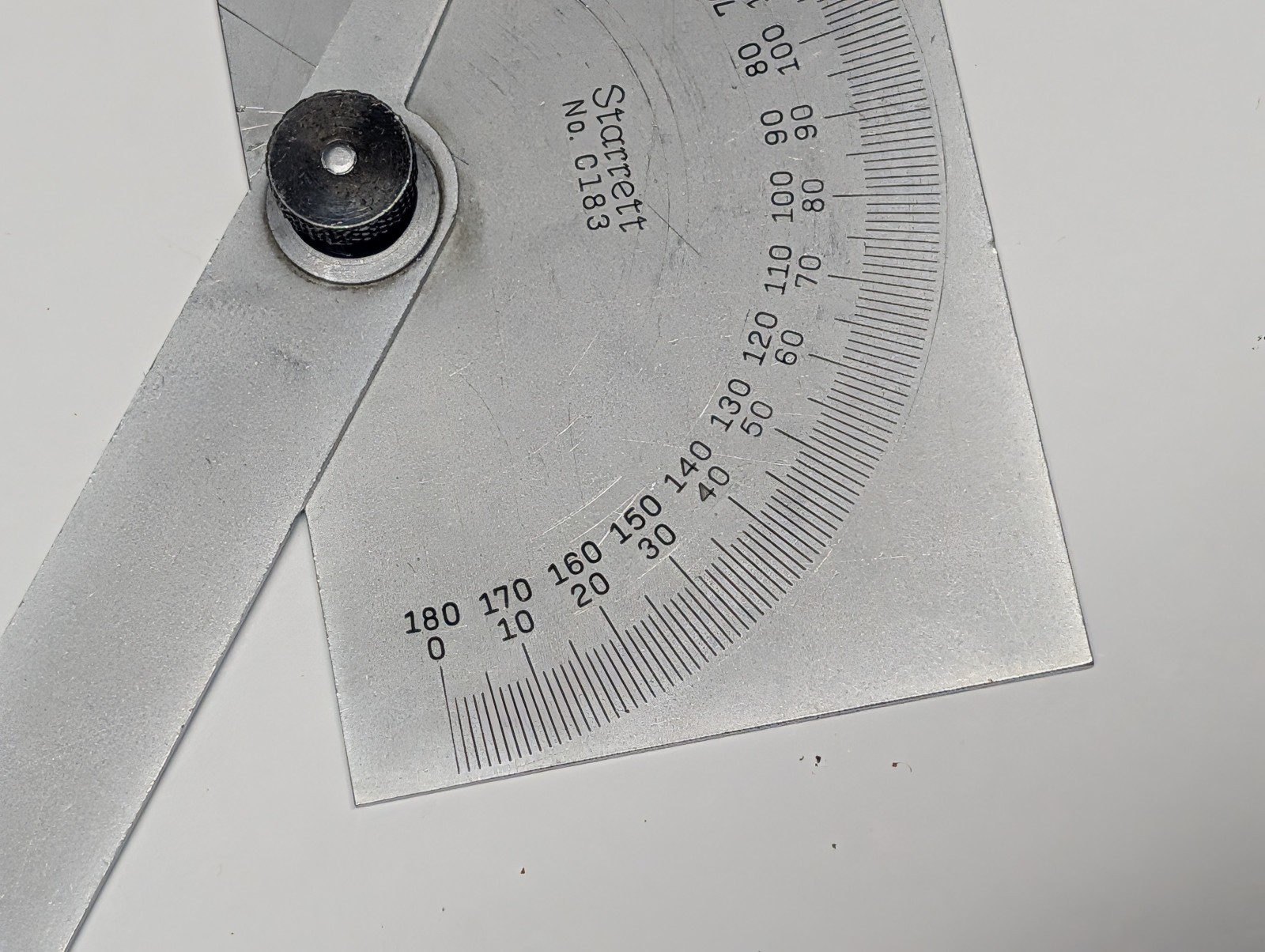 Starrett C183 Steel Protractor Rectangular Head USA