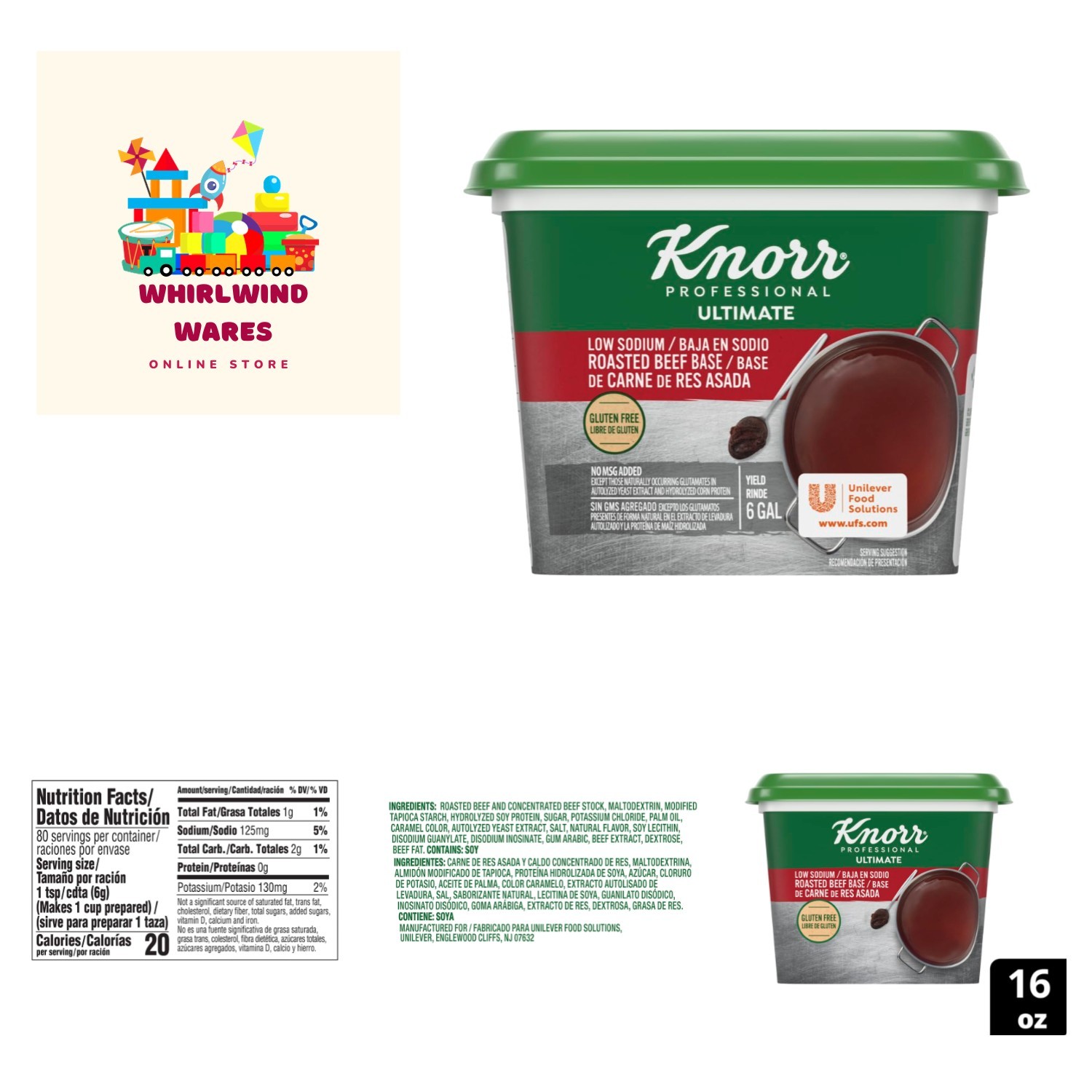Versatile Low Sodium Beef Soup Base - Pack of 6, Gluten Free & No Preservatives