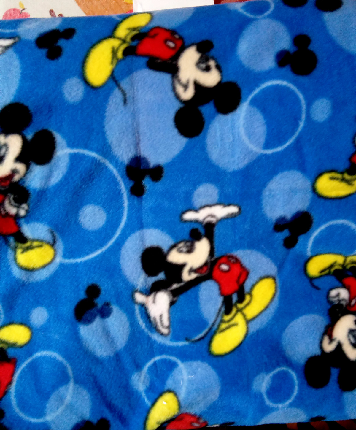 New Mickey Mouse Fleece Fabric-. 1 3/8 Yd X 58”