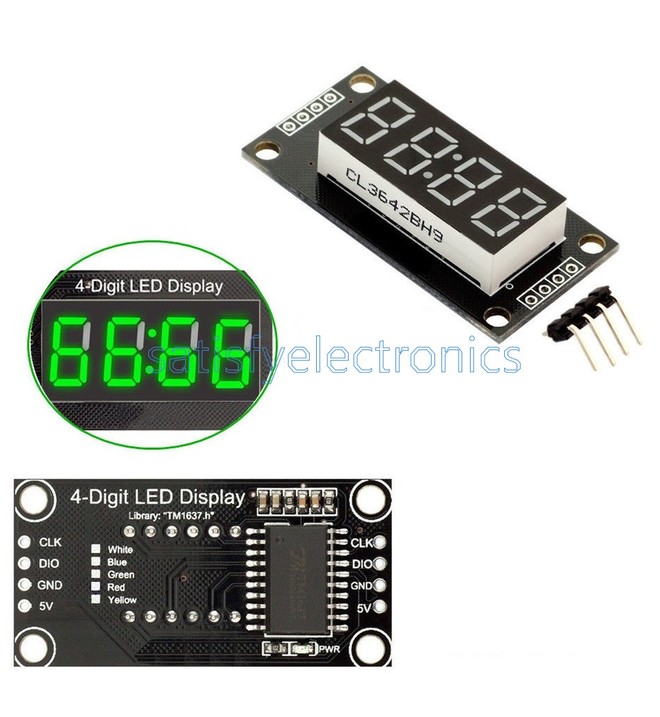 Green 0.56" inch TM1637 4Bit Digital LED Display Clock Tube Display for Arduino