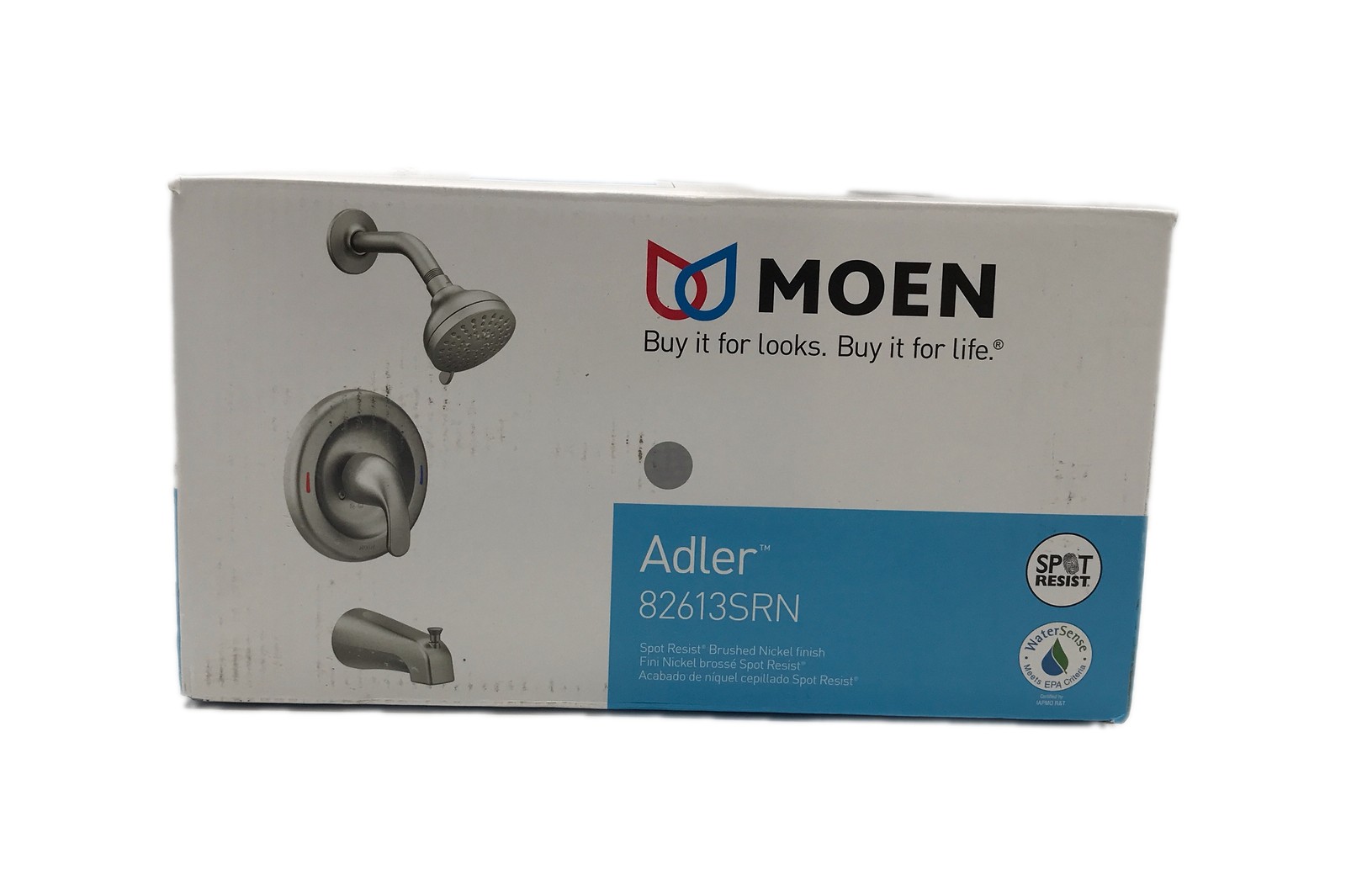 MOEN 82613SRN Adler 4-Spray Tub-Shower Faucet 1.8 GPM Spot Resist Brushed Nickel