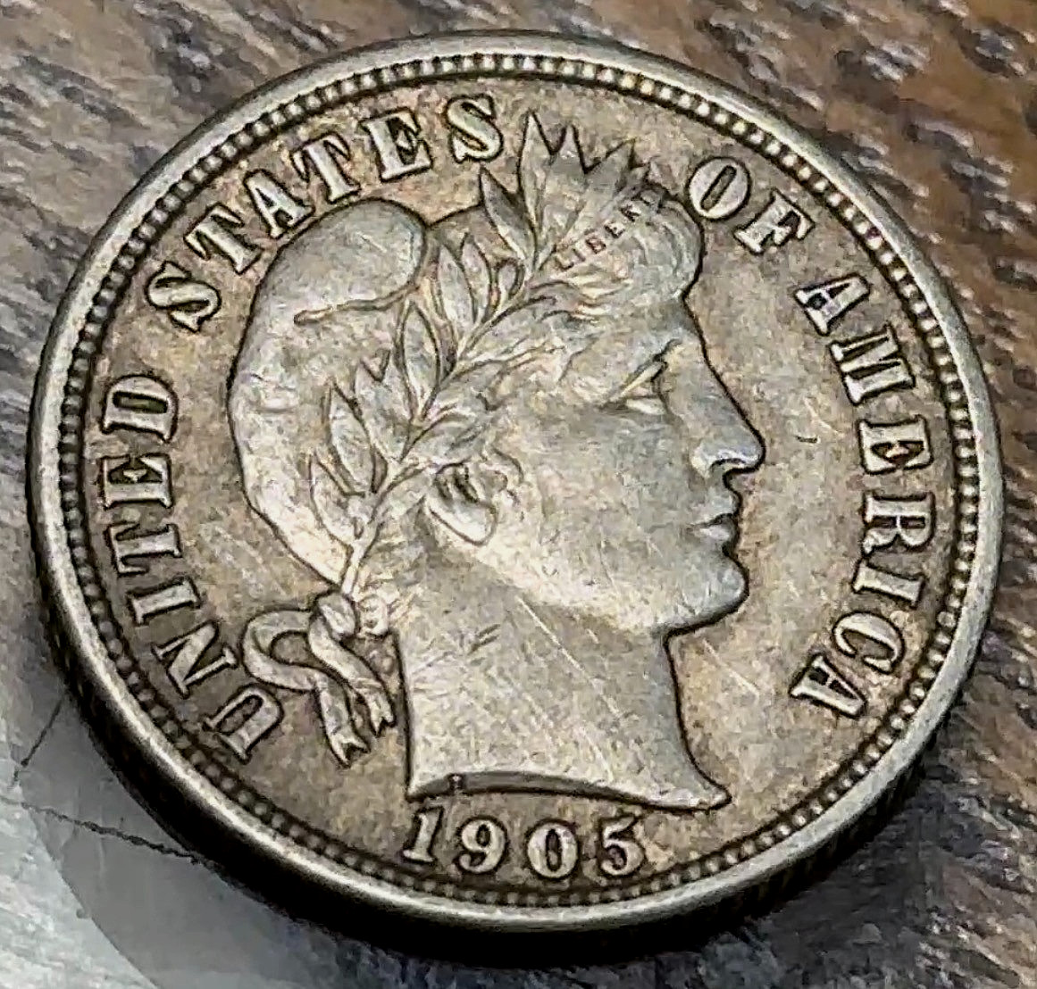 1905 Barber Dime Nice Original AU CHRC