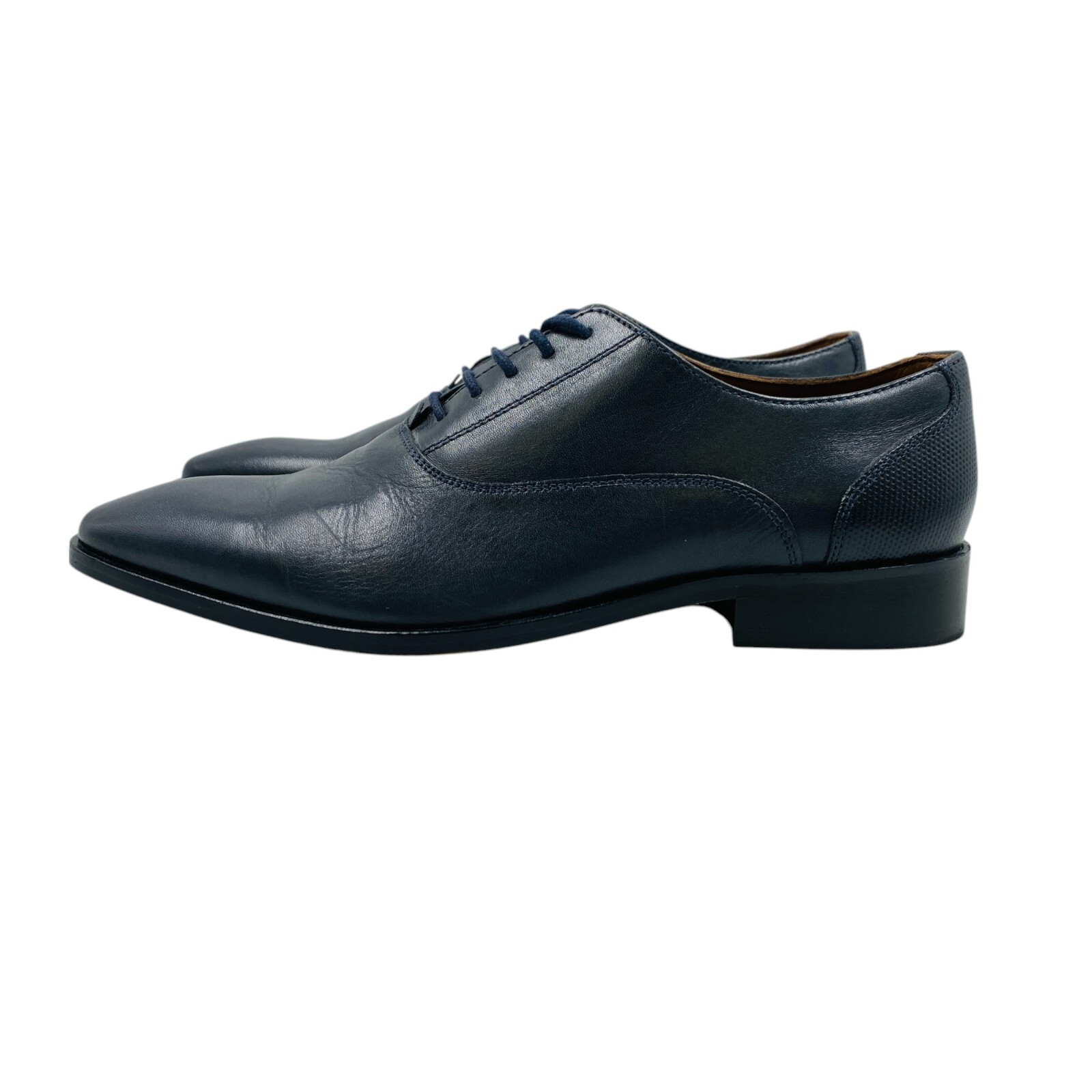 JULES Mens Dark Blue Designer Leather Formal Shoes EUR 41 UK 7 US 7.5