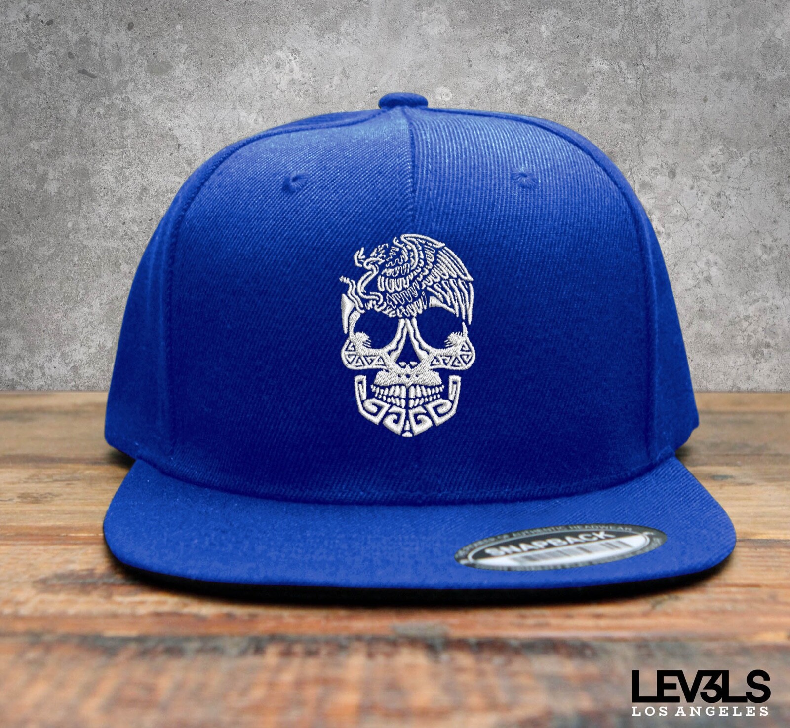 AZTEC CALACA SNAPBACK BASEBALL CAP MEXICO SKULL RAZA AZTECA LA MUERTE
