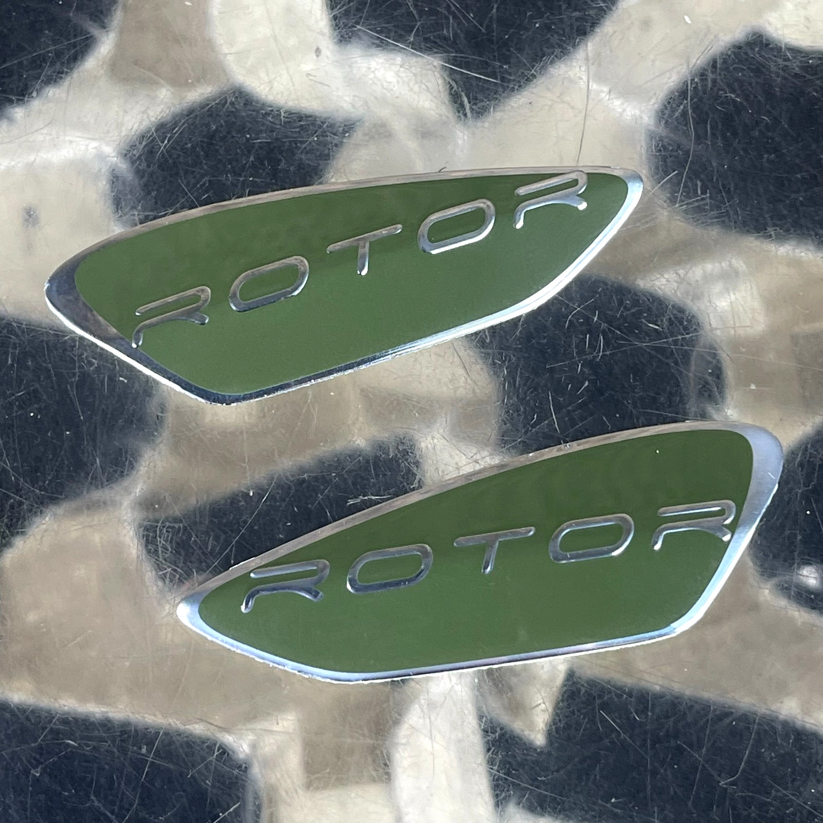 NEW Dye Rotor Bottom Shell Logo Set - Left & Right - Olive