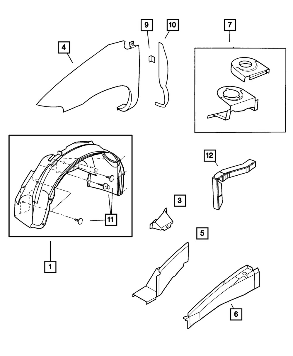 Genuine Mopar Front Side Rail To Sill Reinforcement Right 4860530AB